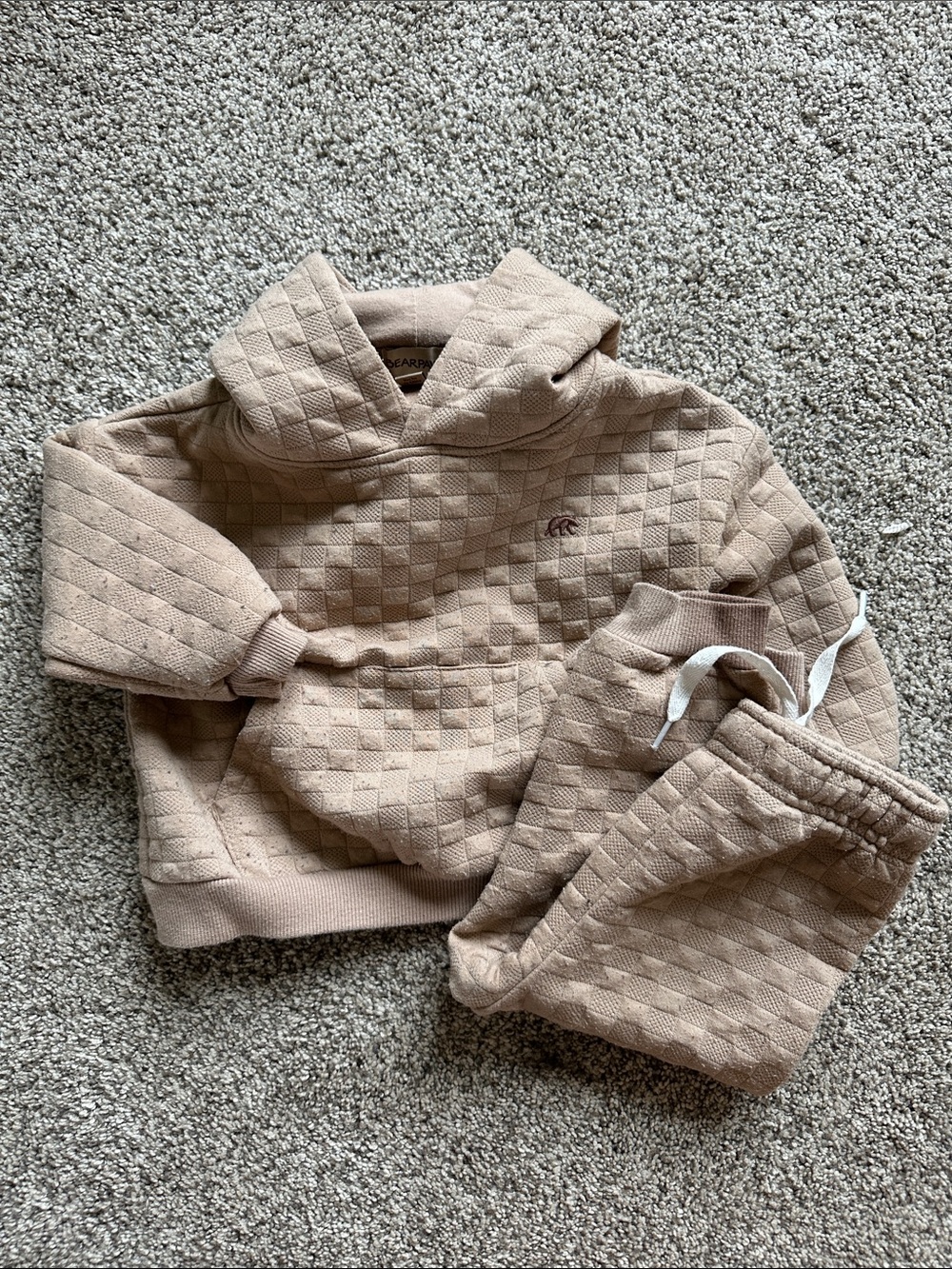 BearPaw Quilted Hoodie & Joggers - Beige
